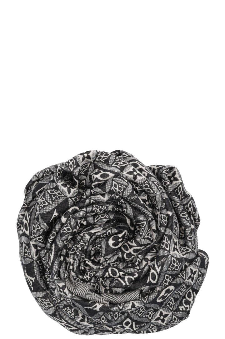Écharpe à franges LOUIS VUITTON MNG noire et blanche