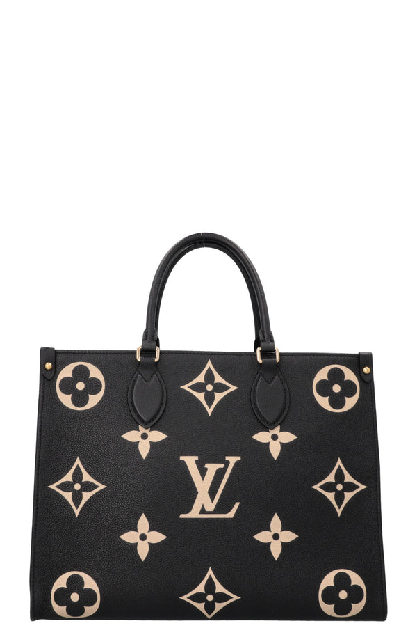 LOUIS VUITTON OnTheGo MM Tote Bag Empreinte Black Beige