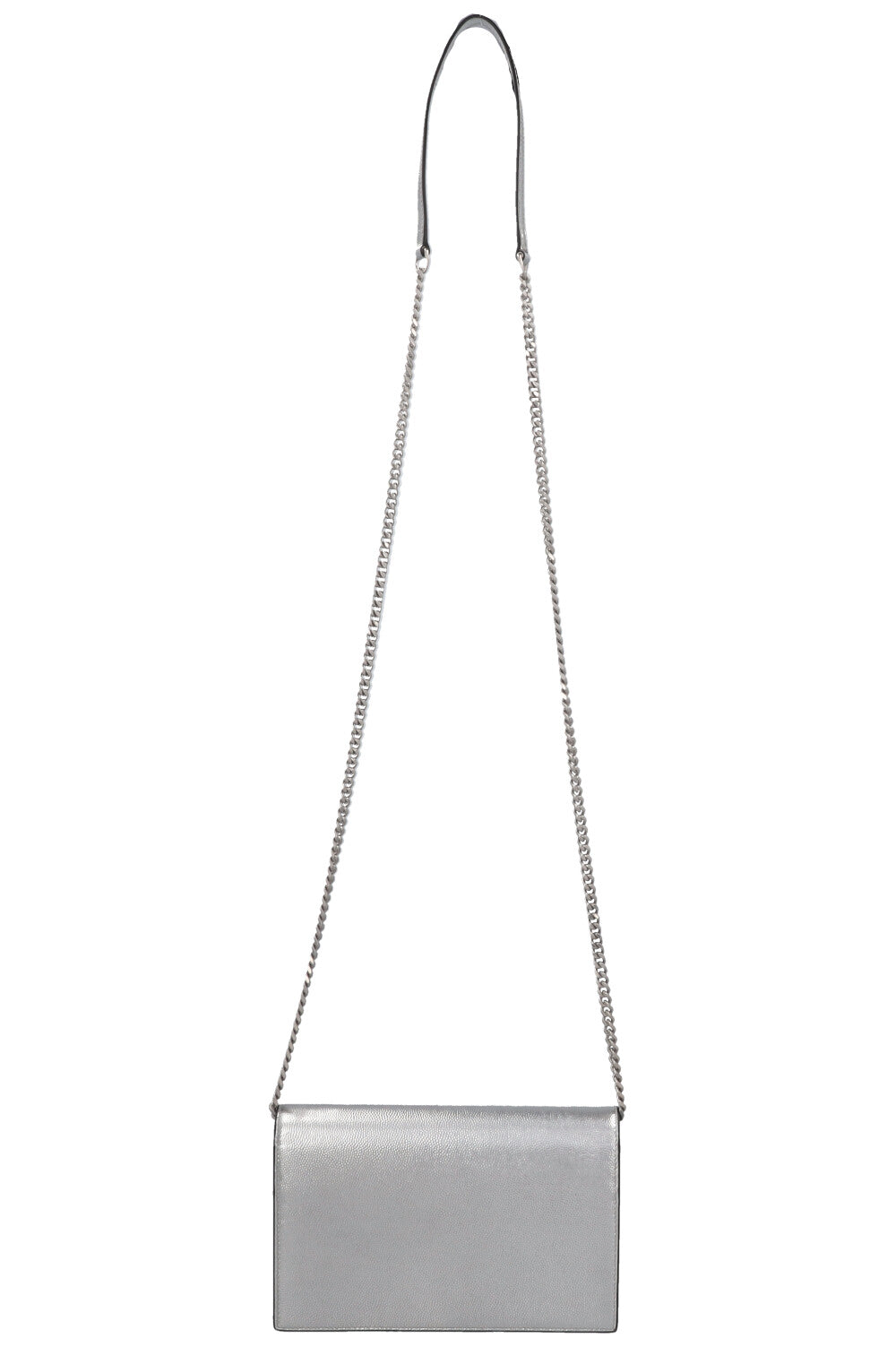 SAINT LAURENT Petit sac bandoulière Kate à pompon argenté