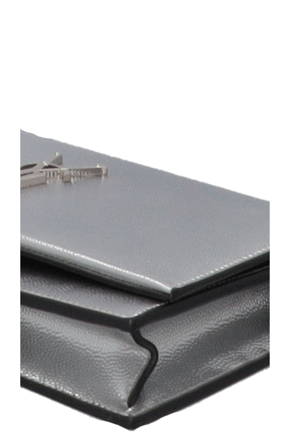 SAINT LAURENT Petit sac bandoulière Kate à pompon argenté