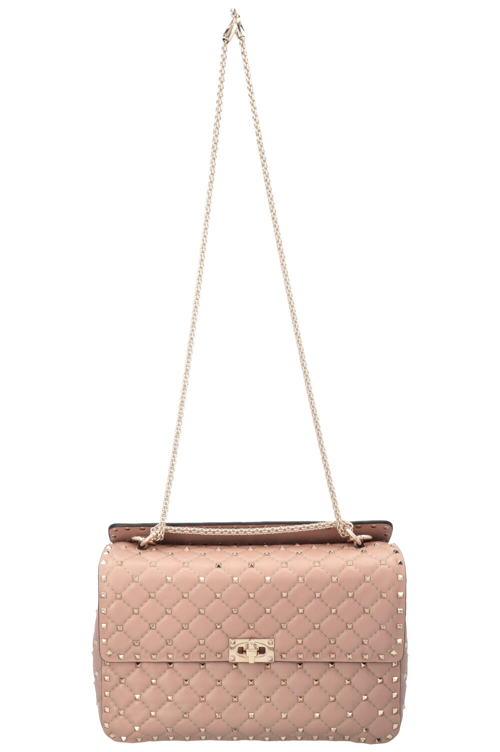 VALENTINO Large Rockstud Spike Bag Nude