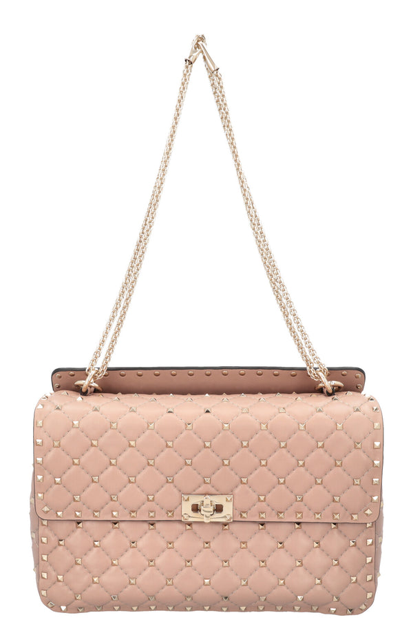 VALENTINO Large Rockstud Spike Bag Nude