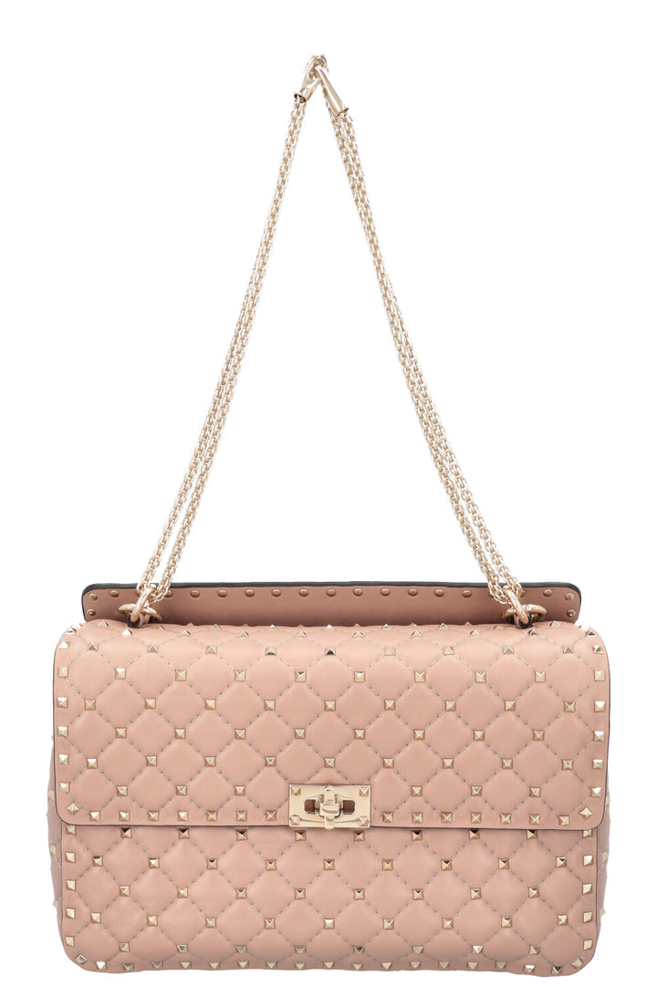 VALENTINO Large Rockstud Spike Bag Nude