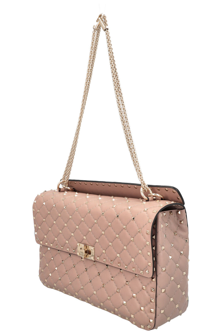 VALENTINO Large Rockstud Spike Bag Nude