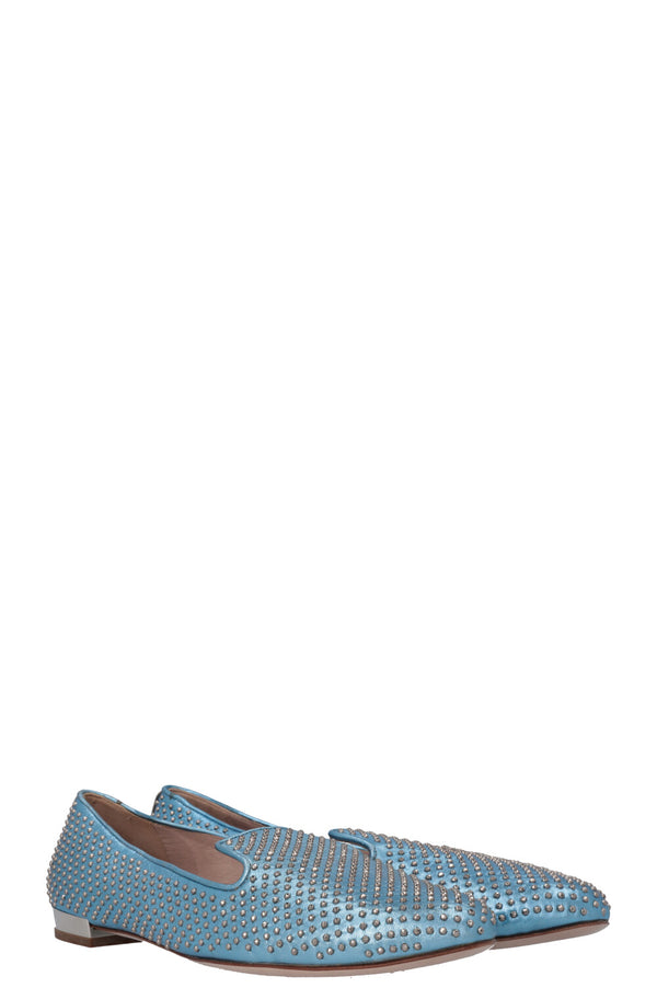 MIUMIU Studded Flats Electric Blue