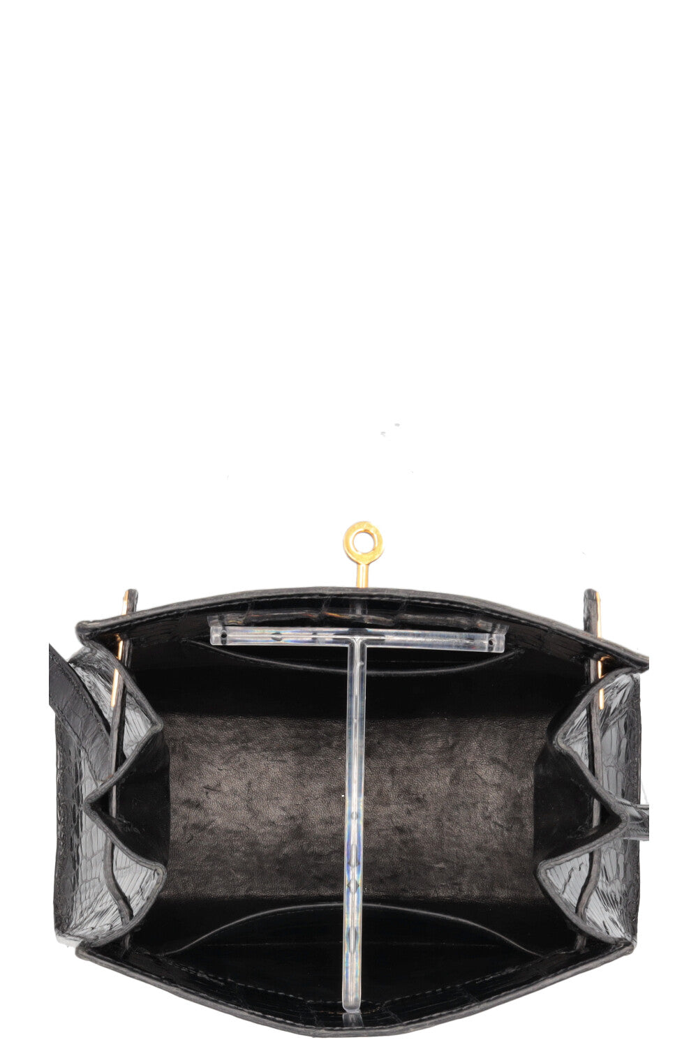 HERMÈS Kelly Sport PM Alligator Mississippiensis Noir Gold