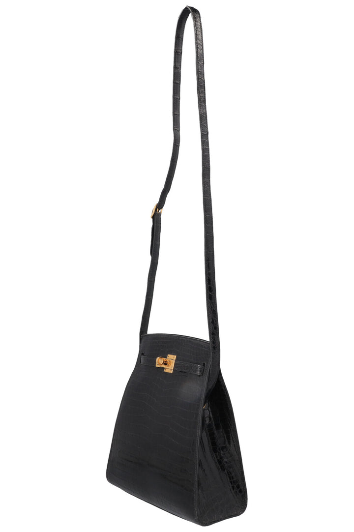 HERMÈS Kelly Sport PM Alligator Mississippiensis Noir Gold