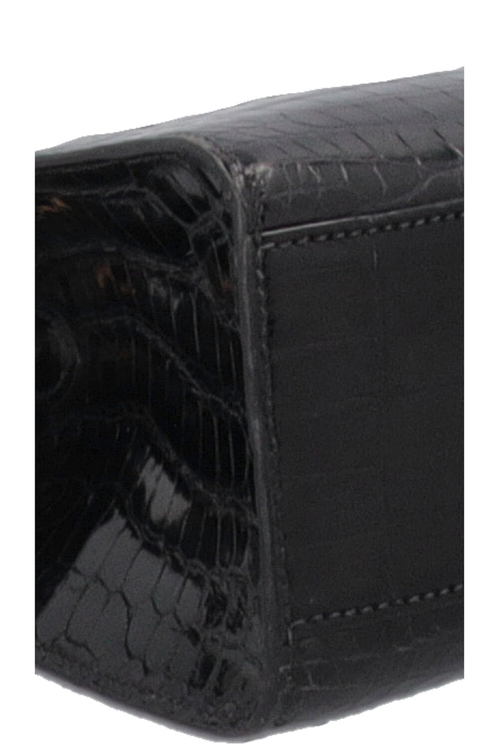 HERMÈS Kelly Sport PM Alligator Mississippiensis Noir Gold