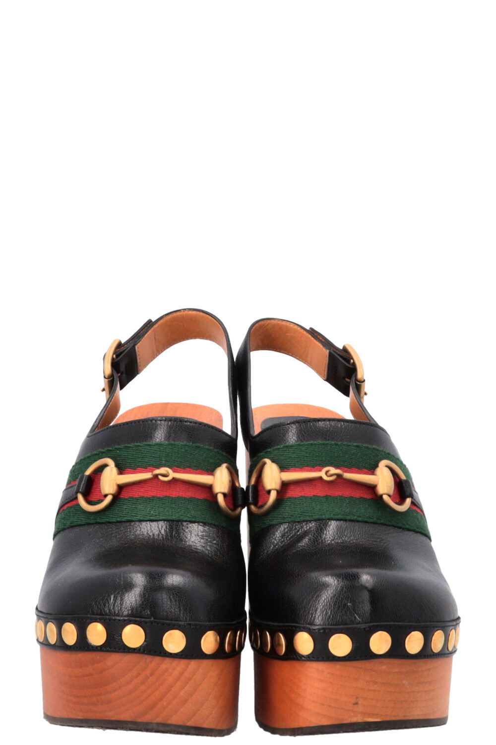 Sabots à plateforme GUCCI Horsebit en cuir noir