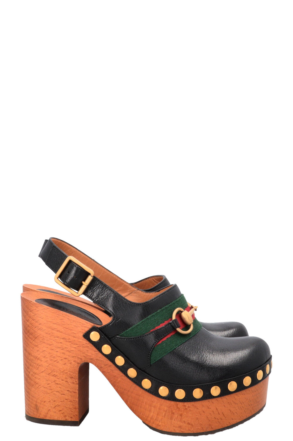 Sabots à plateforme GUCCI Horsebit en cuir noir