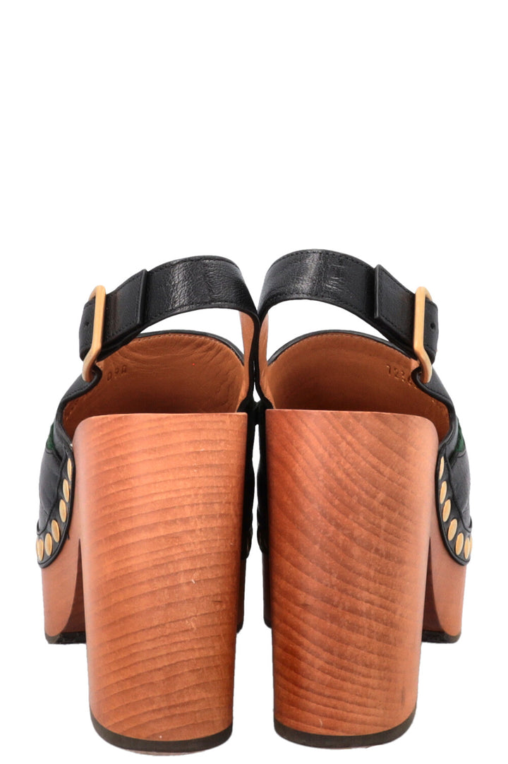 Sabots à plateforme GUCCI Horsebit en cuir noir