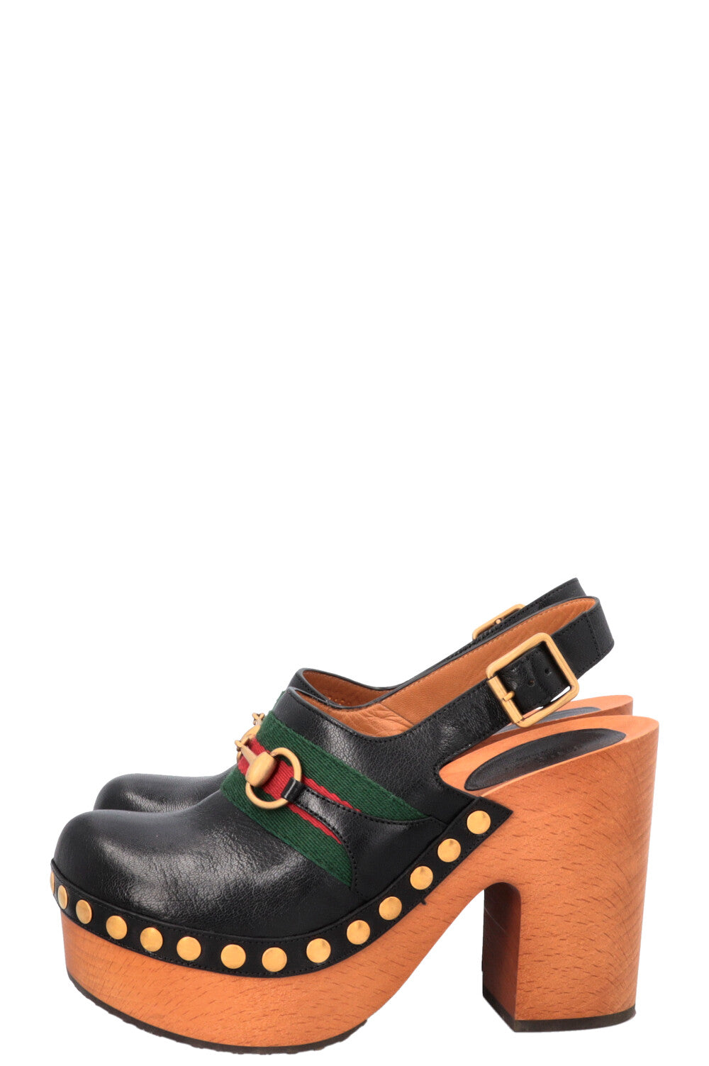 Sabots à plateforme GUCCI Horsebit en cuir noir