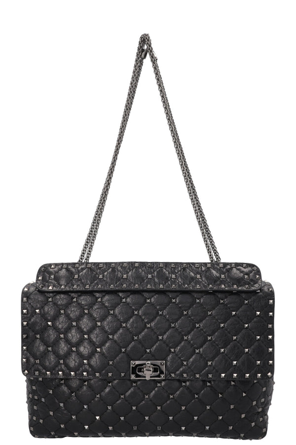VALENTINO Large Rockstud Spike Bag Black