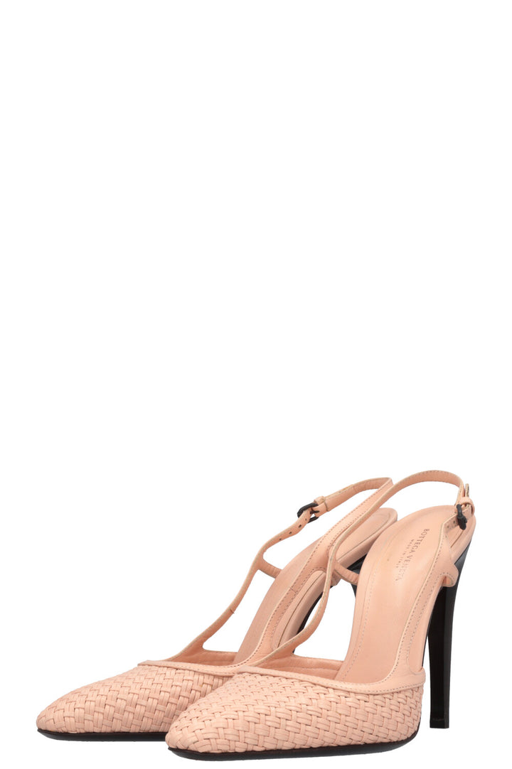 BOTTEGA VENETA Intrecciato Slingback Heels Rose