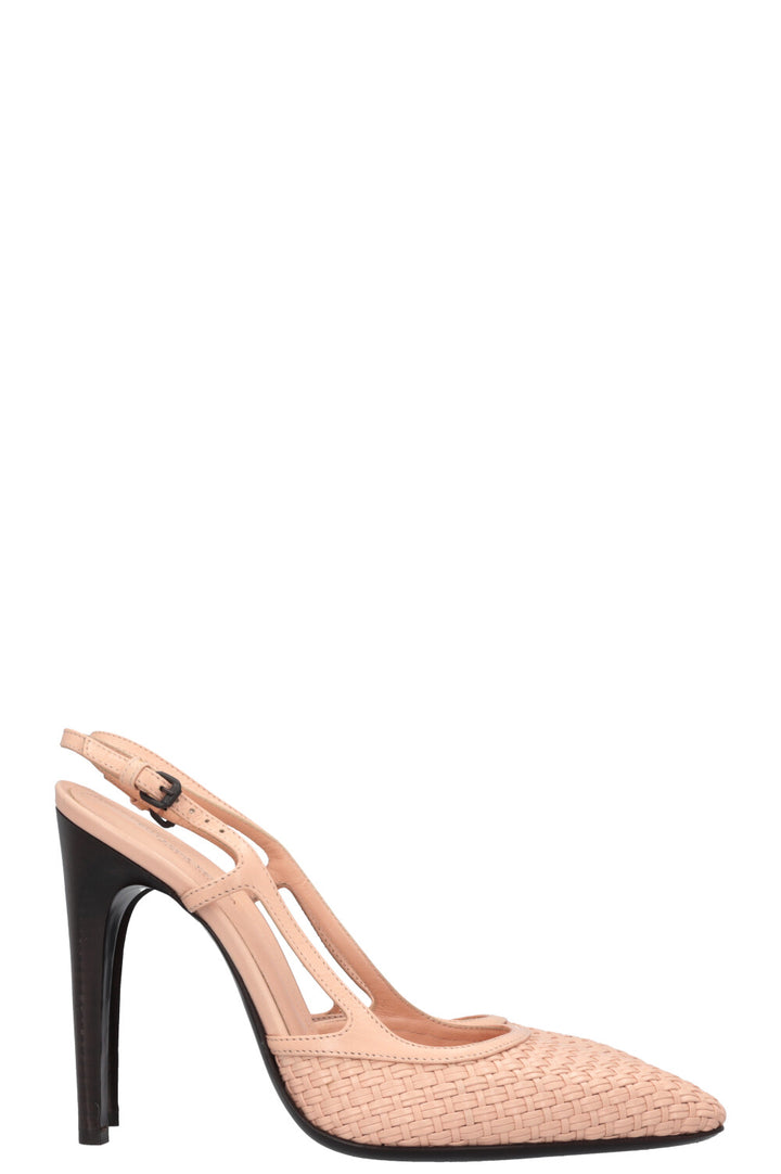 BOTTEGA VENETA Intrecciato Slingback Heels Rose