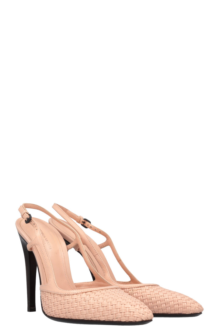 BOTTEGA VENETA Intrecciato Slingback Heels Rose