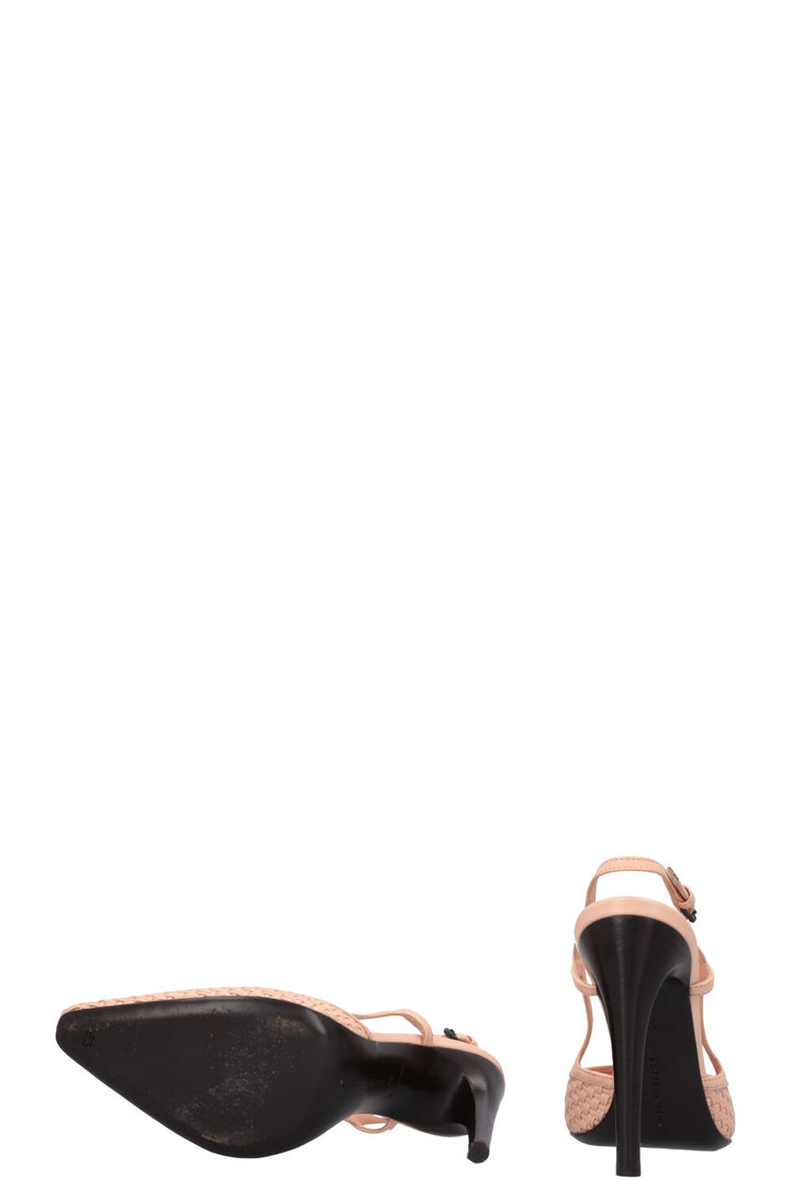 BOTTEGA VENETA Intrecciato Slingback Heels Rose