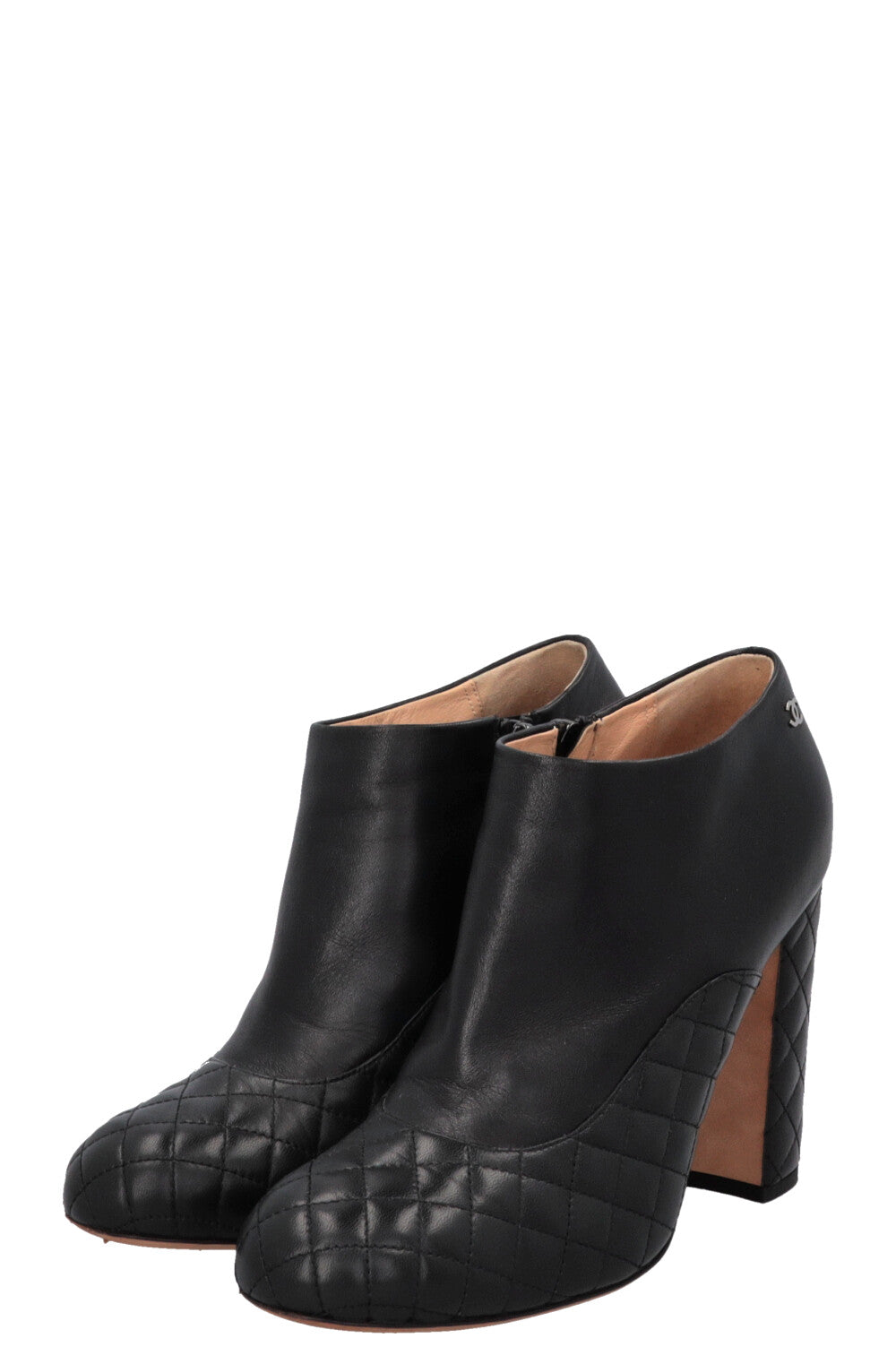 CHANEL Quilted Ankle Boots Black