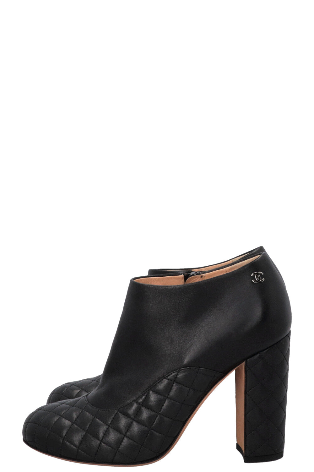 CHANEL Quilted Ankle Boots Black