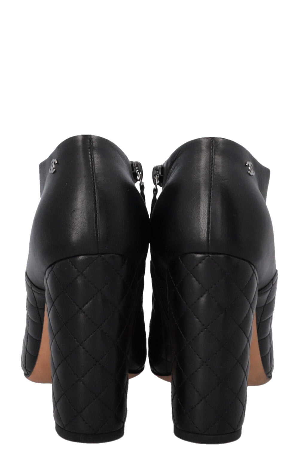 CHANEL Quilted Ankle Boots Black