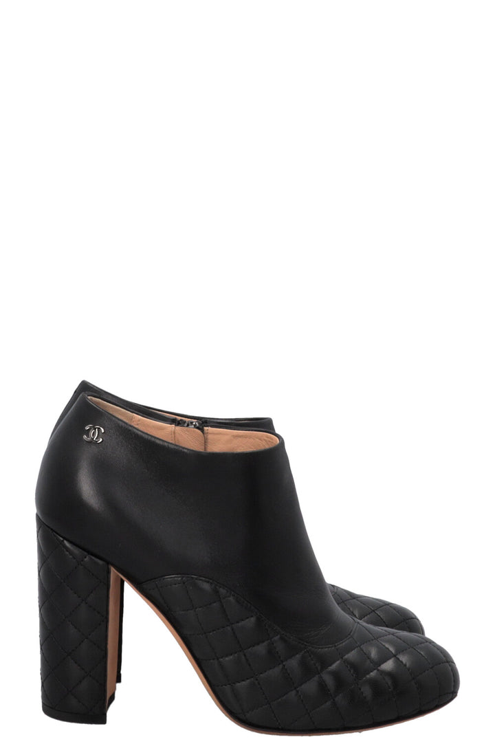 CHANEL Quilted Ankle Boots Black