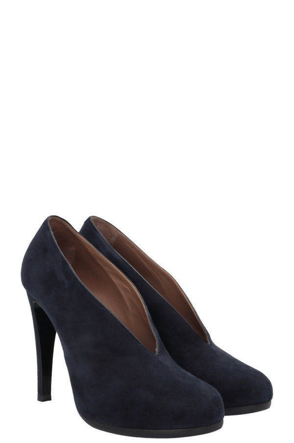 Escarpins Florida en daim bleu marine HERMÈS