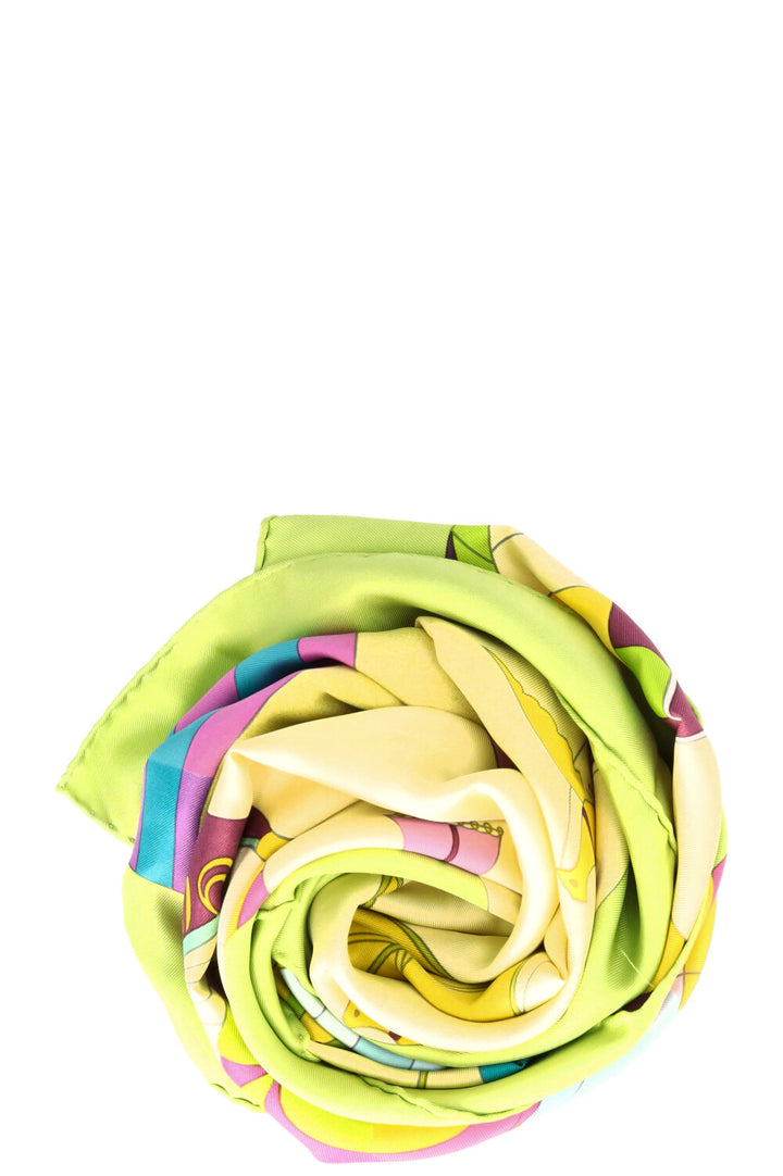 HERMÈS Les Folies Du Ciel II Carré 90 Vert