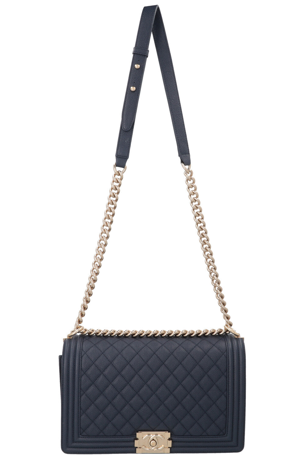 CHANEL Large Boy Bag Caviar Navy