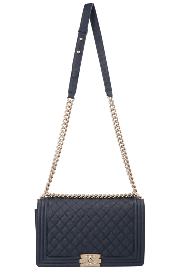 CHANEL Large Boy Bag Caviar Navy