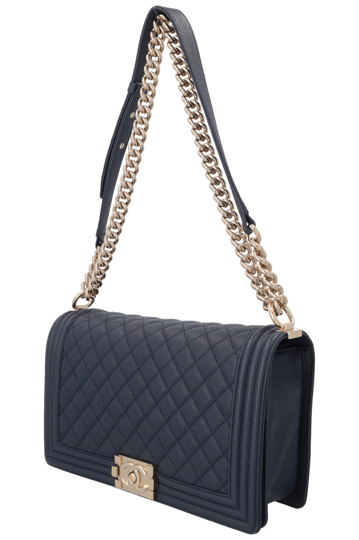 CHANEL Large Boy Bag Caviar Navy