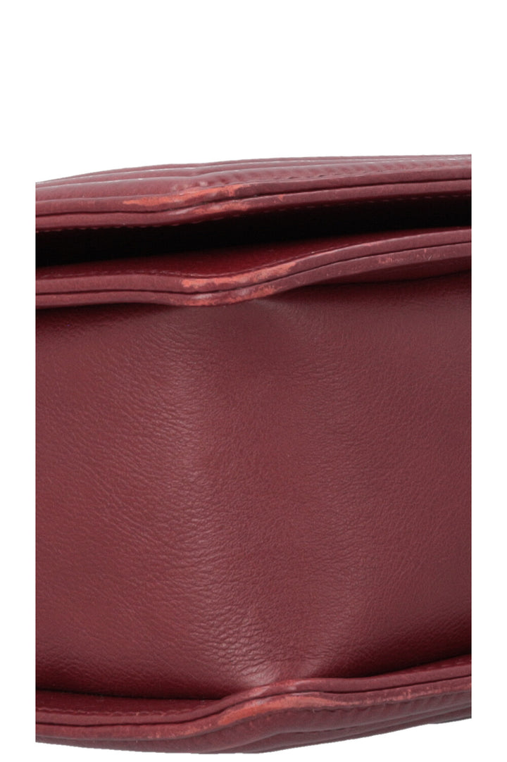 CHANEL Large Boy Bag Leather Bordeaux