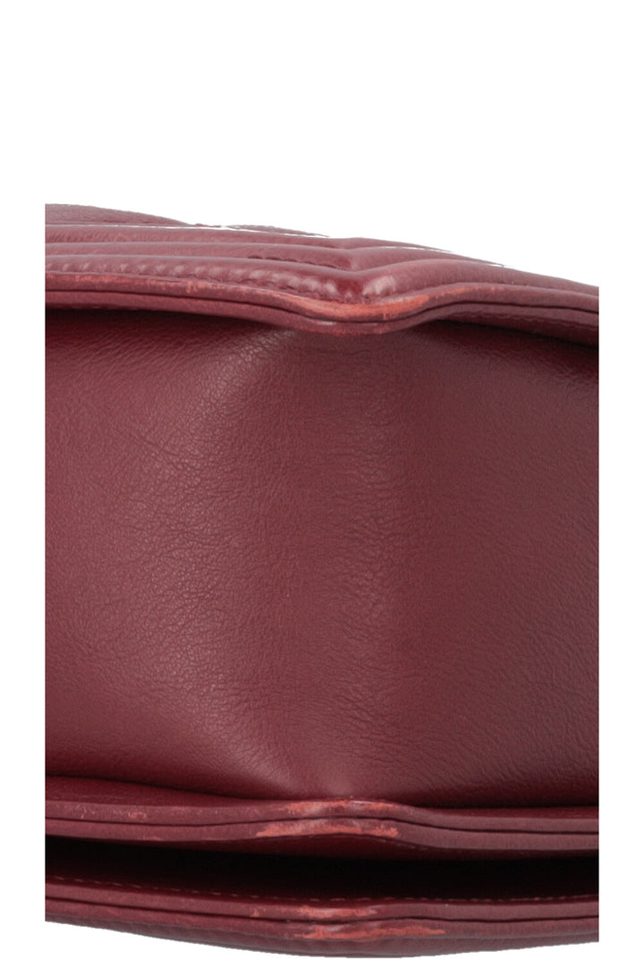 CHANEL Large Boy Bag Leather Bordeaux