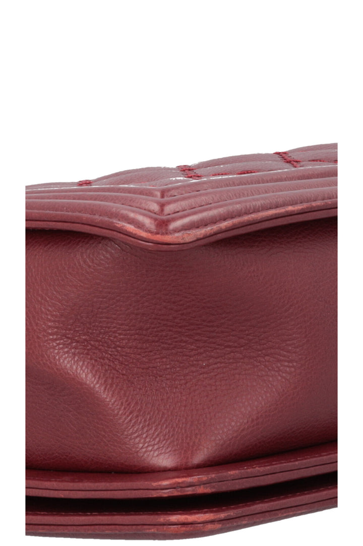 CHANEL Large Boy Bag Leather Bordeaux