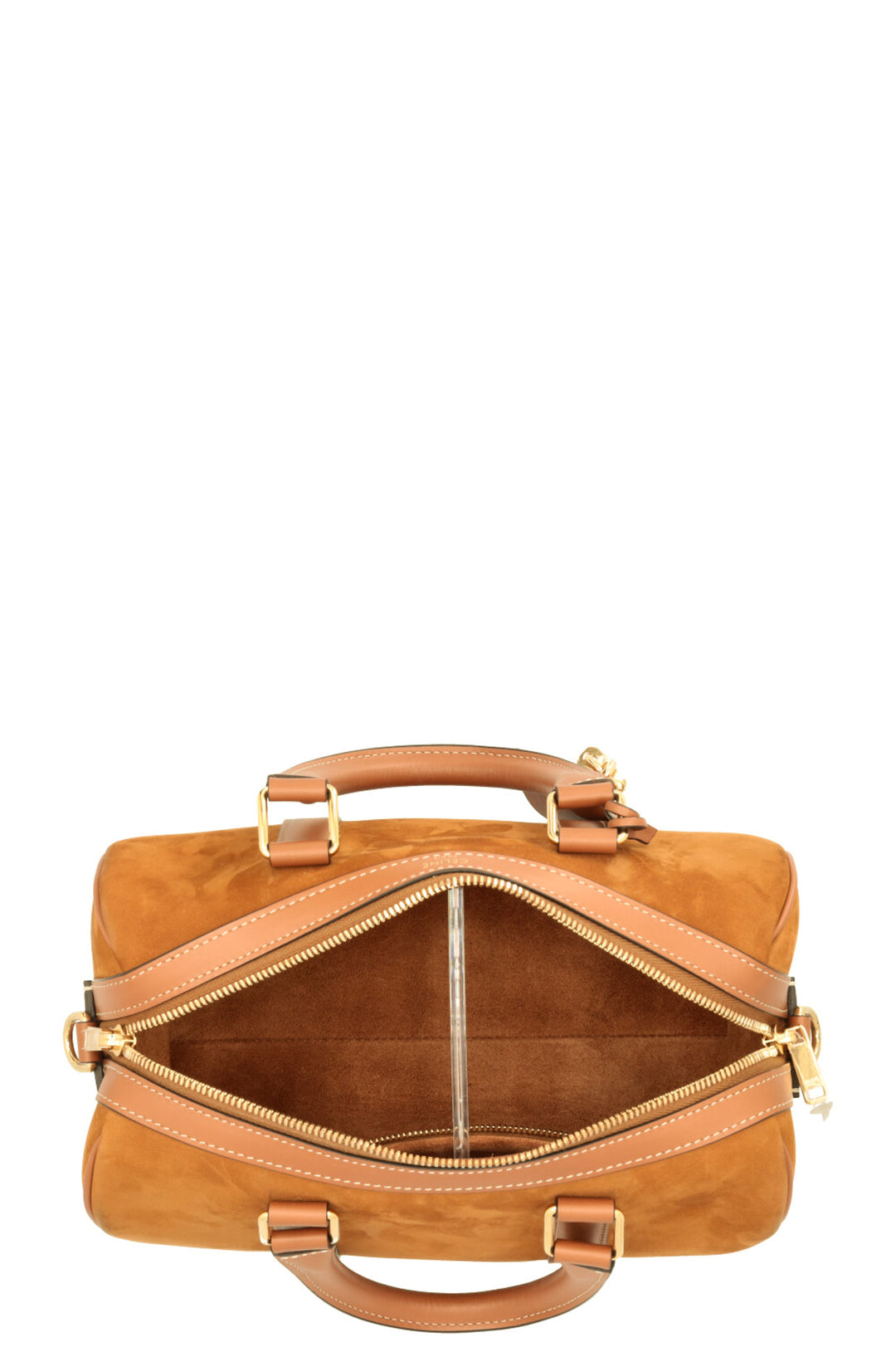 CELINE Boston Bag Suede Cognac