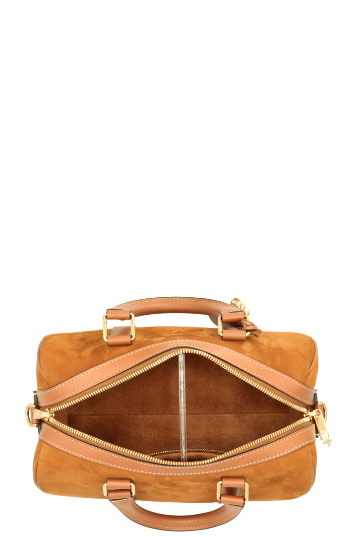 CELINE Boston Bag Suede Cognac