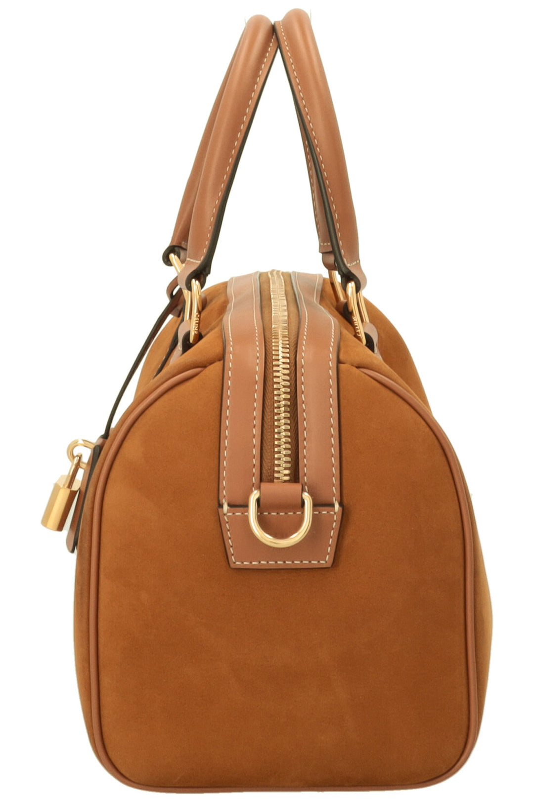 CELINE Boston Bag Suede Cognac