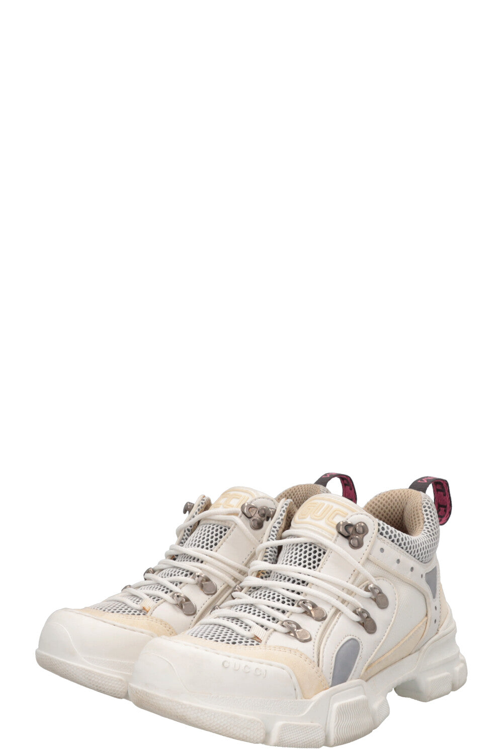 Baskets GUCCI Flashtrek blanches et crème