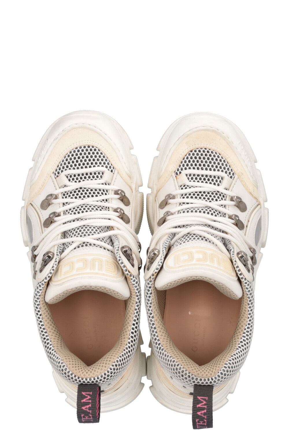 Baskets GUCCI Flashtrek blanches et crème