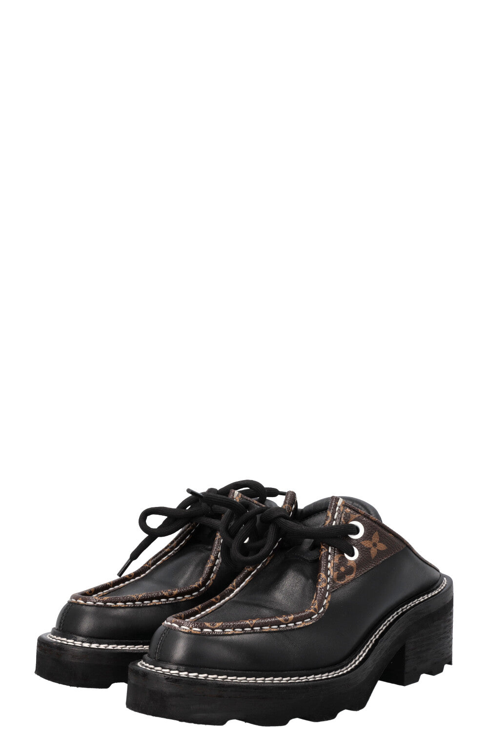 LOUIS VUITTON Mules Leather Black MNG