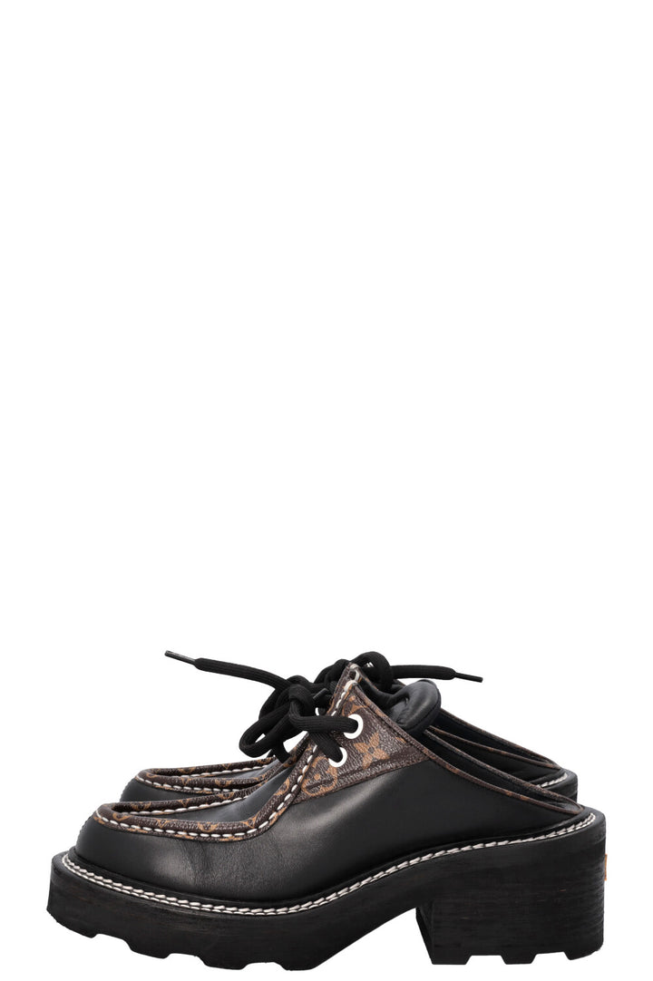 LOUIS VUITTON Mules Leather Black MNG
