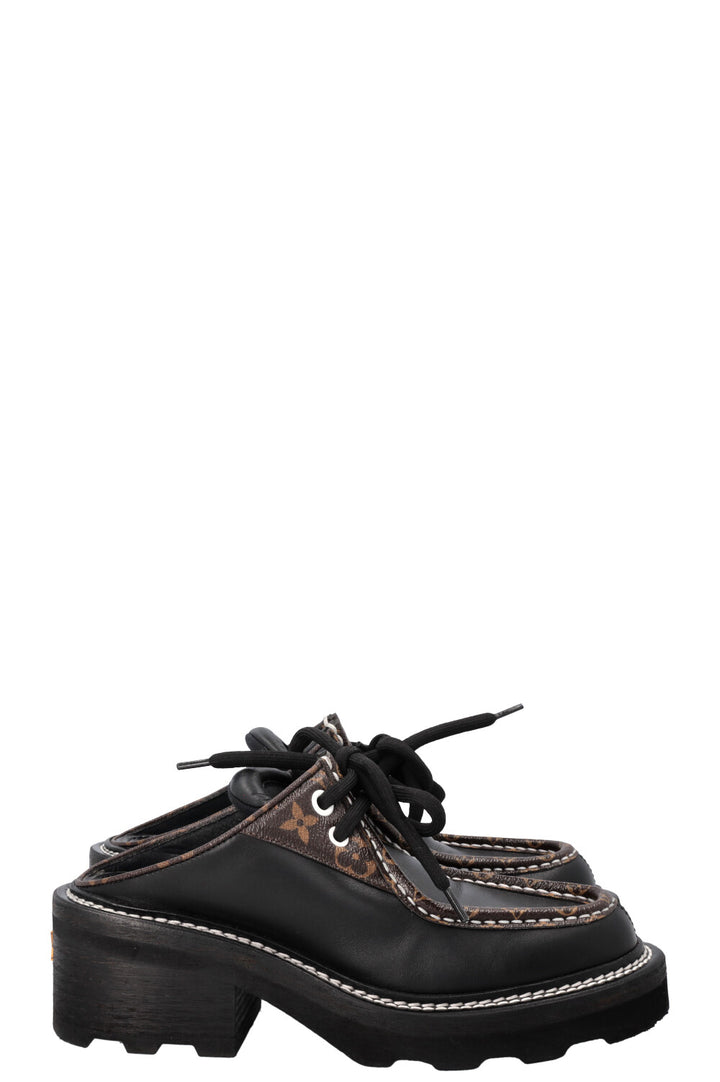 LOUIS VUITTON Mules Leather Black MNG