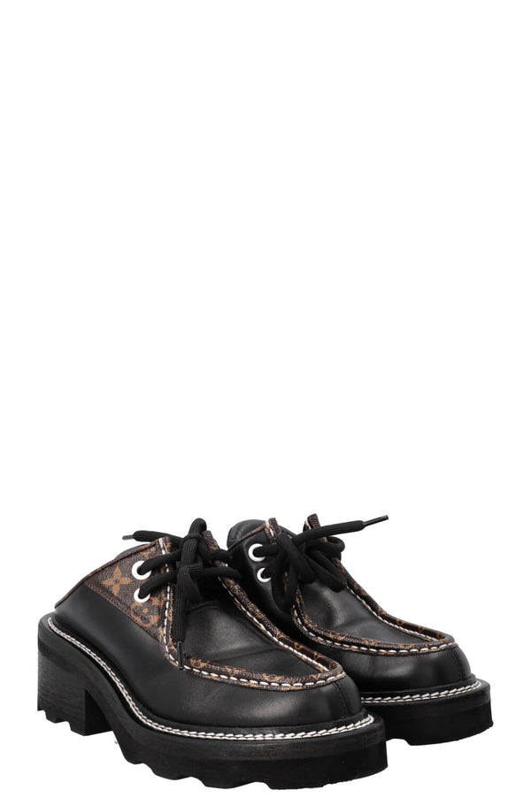 Mules LOUIS VUITTON Cuir Noir MNG