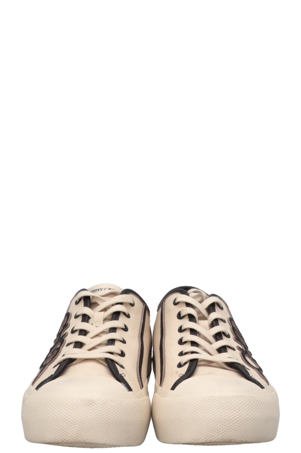 JIMMY CHOO Logo Sneaker Canvas Ivory