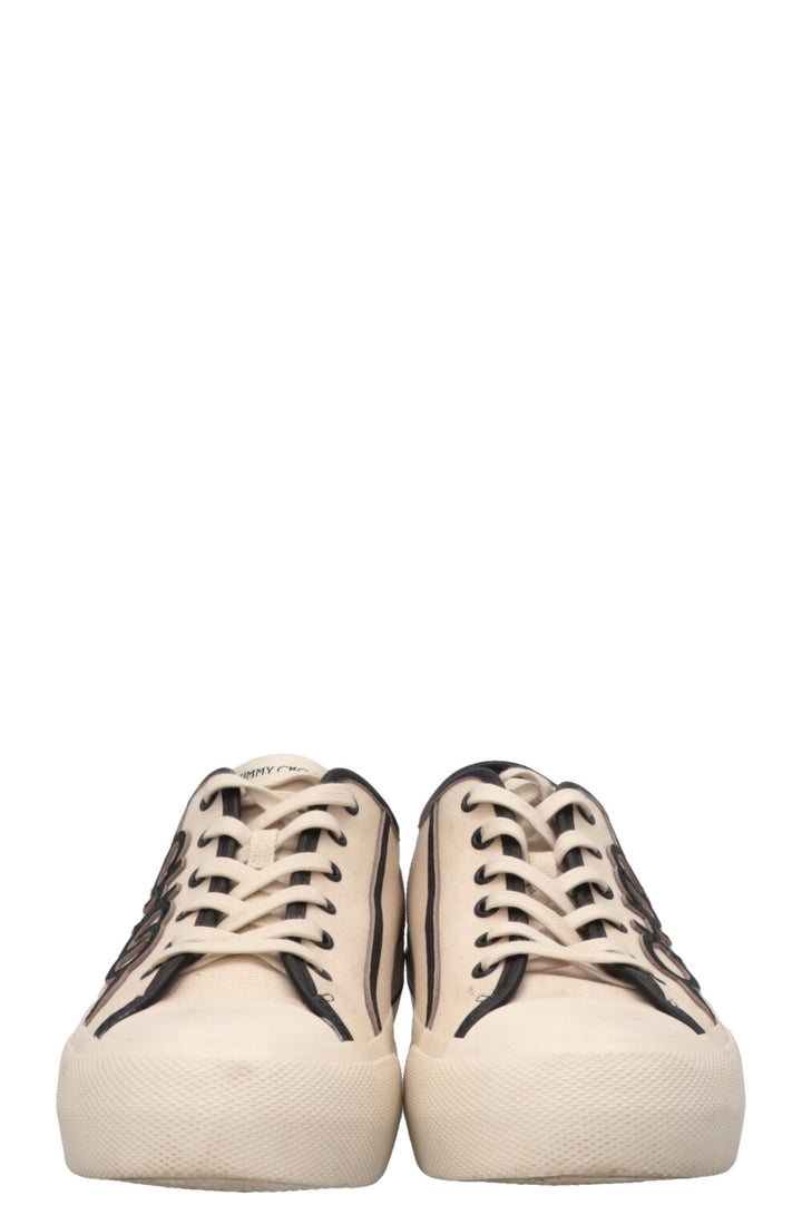 JIMMY CHOO Logo Sneaker Canvas Ivory