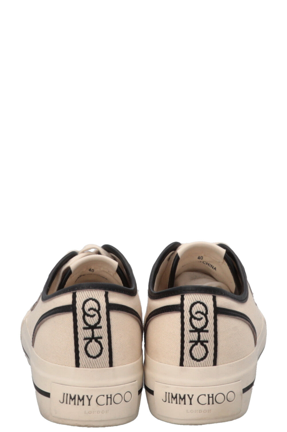 JIMMY CHOO Logo Sneaker Canvas Ivory