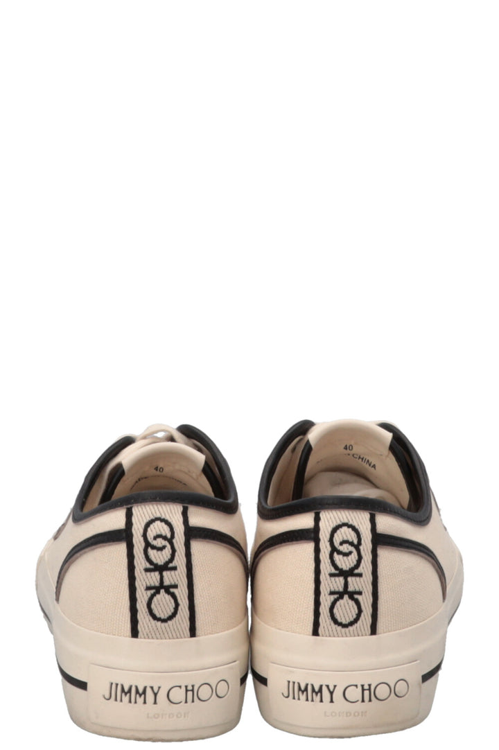 JIMMY CHOO Logo Sneaker Canvas Ivory