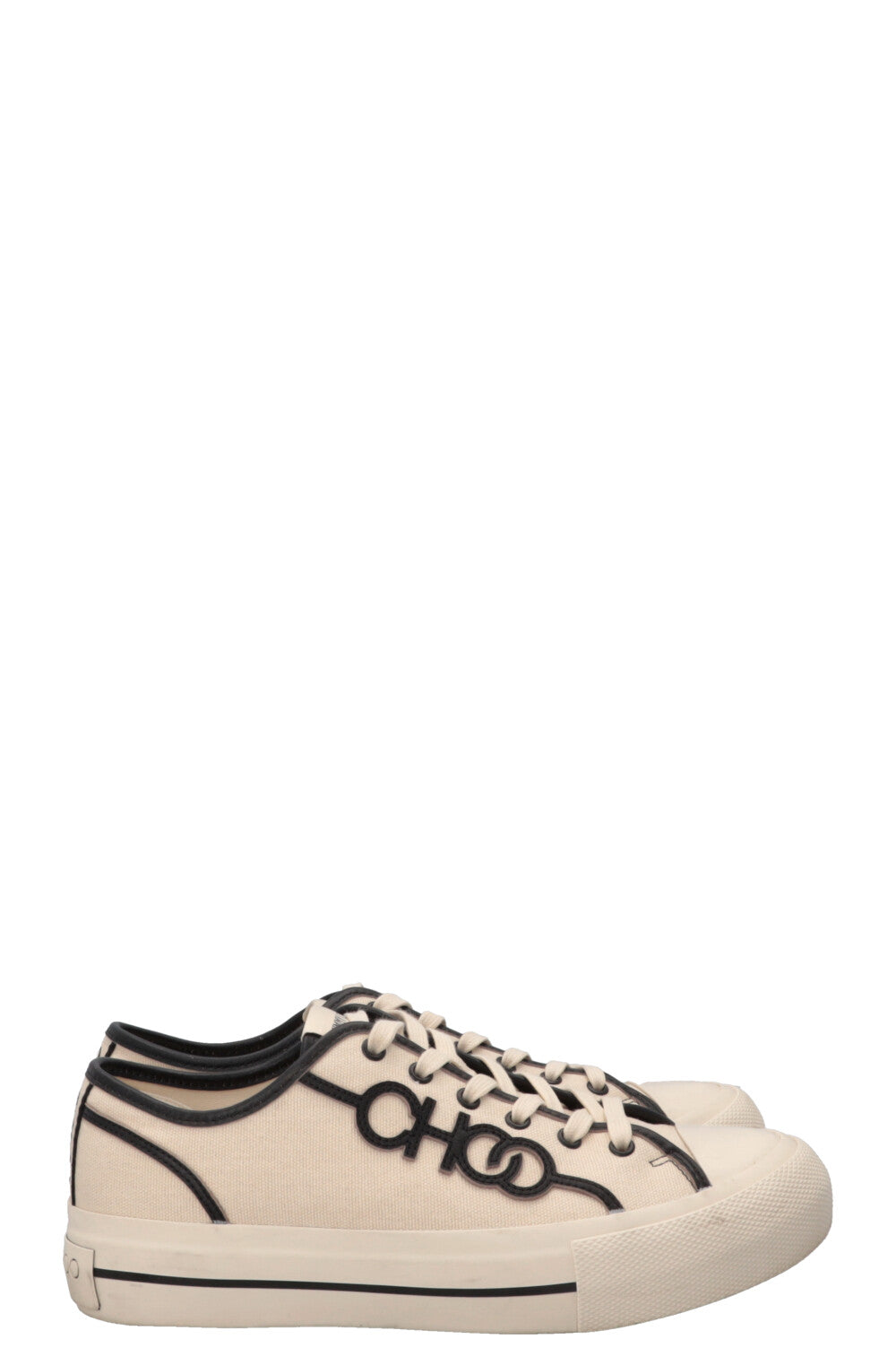 JIMMY CHOO Logo Sneaker Canvas Ivory