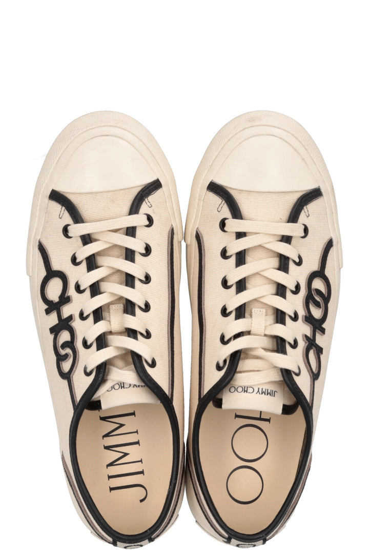 JIMMY CHOO Logo Sneaker Canvas Ivory