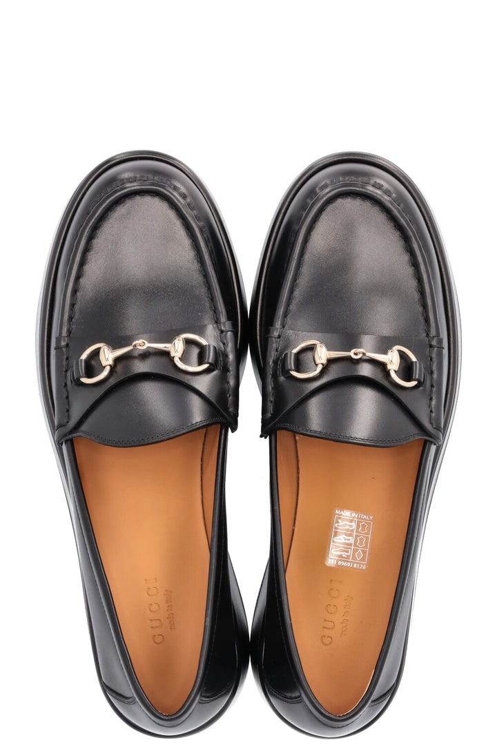 GUCCI Horsebit Flats Leather Black