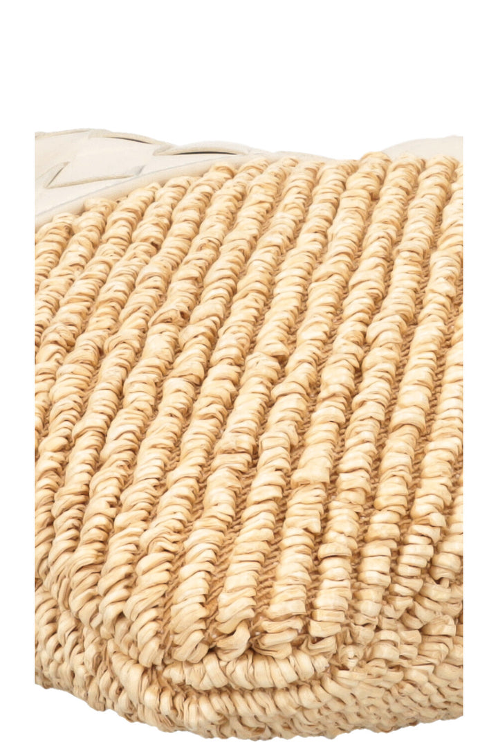 BOTTEGA VENETA Intrecciato Clutch Raffia Leather White